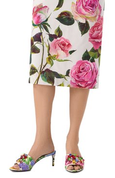 Женские текстильные мюли keira 60 DOLCE & GABBANA разноцветного цвета, арт. CR1744/A6L95 | Фото 3 (Каблук высота: Средний; Драгоценные камни: Проставлено; Материал внутренний: Натуральная кожа; Подошва: Плоская; Материал сплава: Проставлено; Материал внешний: Текстиль; Каблук тип: Шпилька)