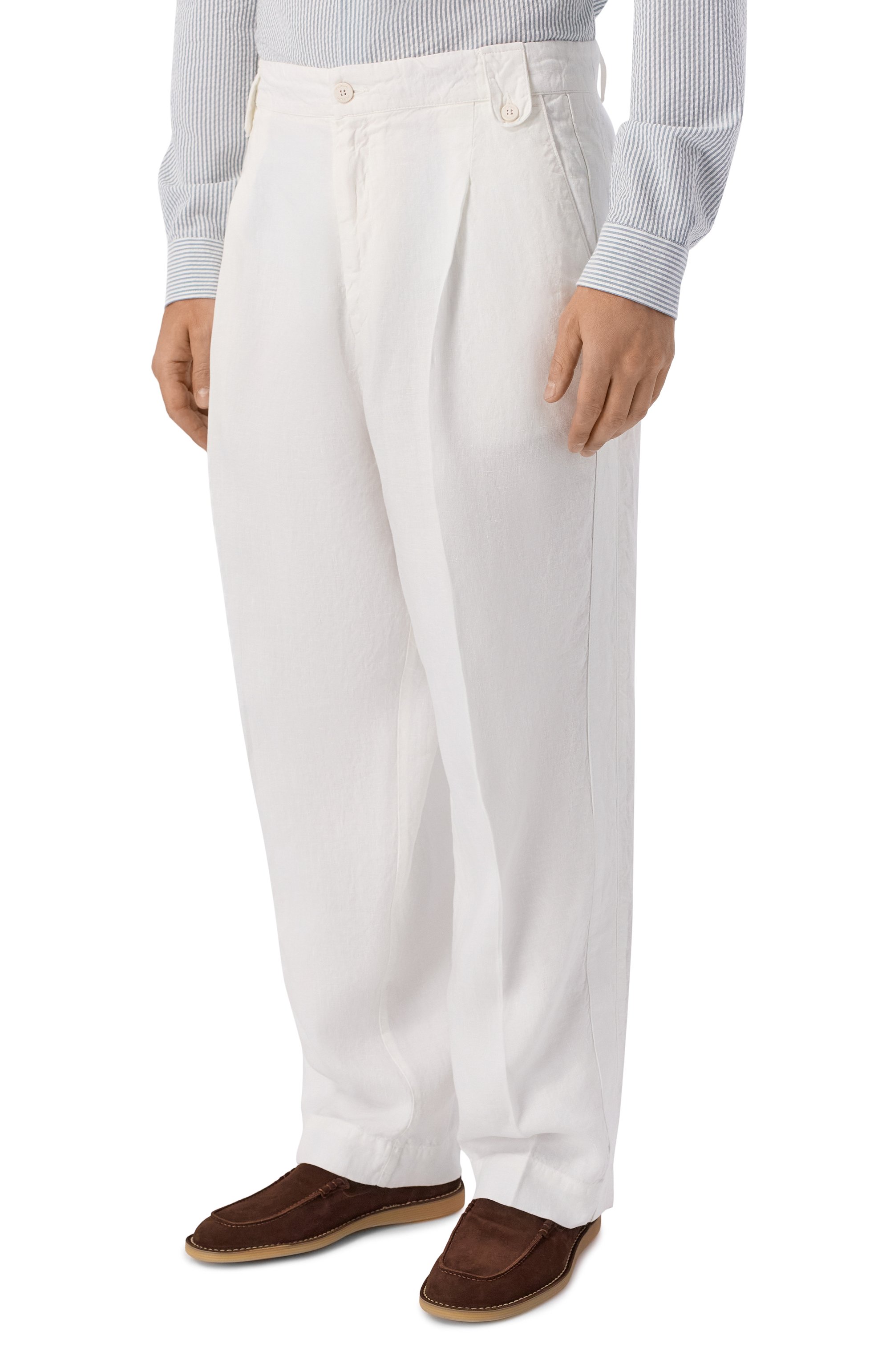 Льняные брюки INLINUM белого цвета по цене 34600 руб., арт. MIAKY/TR0PEA, фото 3 Льняные брюки INLINUM, арт. MIAKY/TR0PEA, фото 3