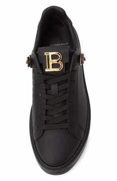 Женские кожаные кеды b-court b-buzz BALMAIN черного цвета, арт. EN1VI738/LCGD | Фото 6 (Материал внешний: Натуральная кожа; Материал внутренний: Натуральная кожа; Подошва: Платформа; Материал утеплителя: Без утеплителя; Кросс-КТ: Низкие; Стили: Кэжуэл)