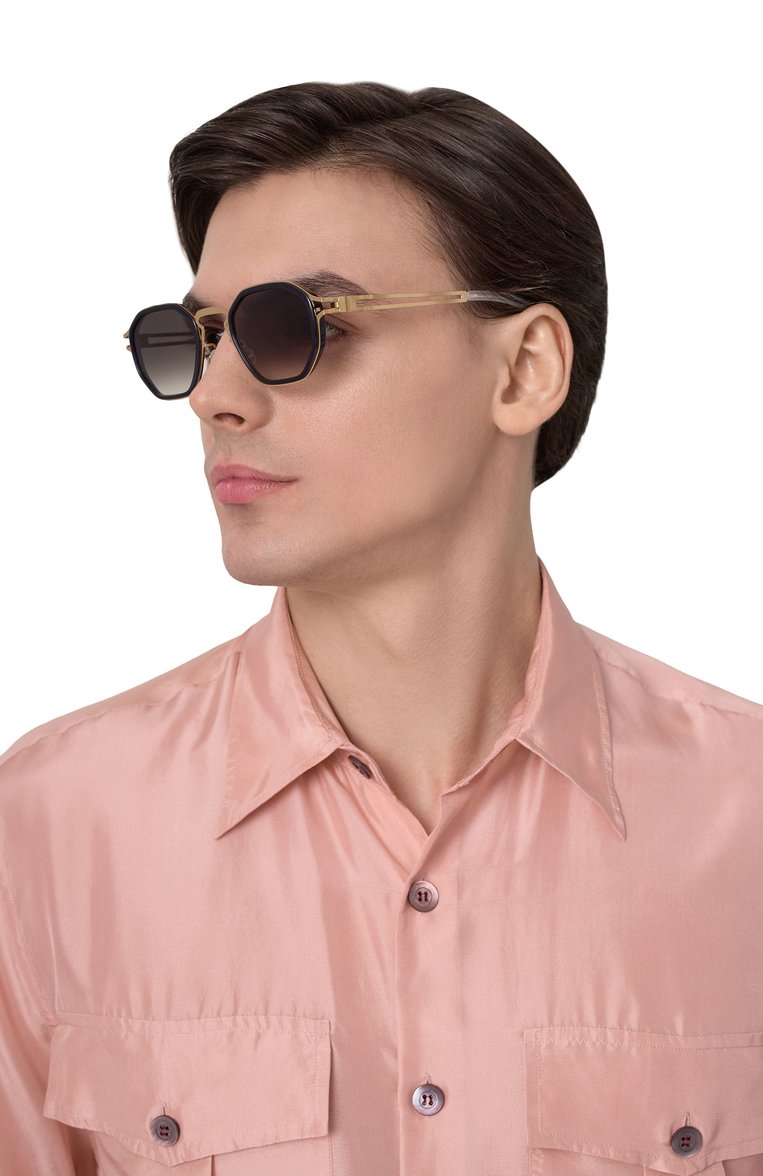 Мужские солнцезащитные очки MYKITA черного цвета, арт. GIA/768 | Фото 2 (Тип очков: С/з; Материал: Пластик, Металл; Кросс-КТ: С/з-унисекс; Очки форма: Квадратные; Оптика Гендер: оптика-унисекс)