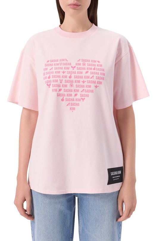 Хлопковая футболка Sasha Kim SK-00000614 Розовый  SK-00000614 Фото 3