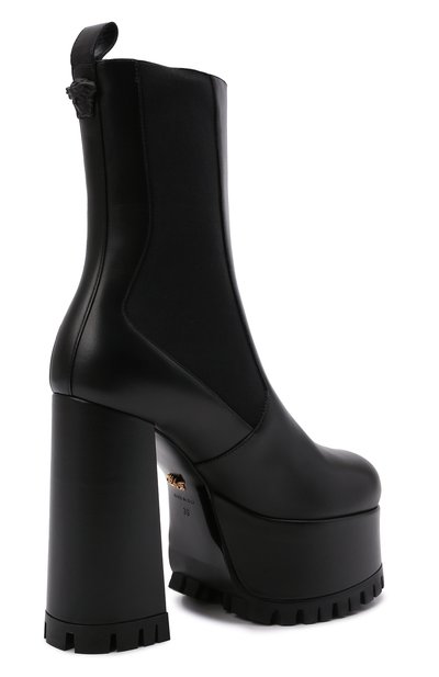 Кожаные ботильоны la medusa juno VERSACE черного цвета по цене 144500 руб., арт. 1000818/DVT2P, фото 4 Кожаные ботильоны la medusa juno VERSACE, арт. 1000818/DVT2P, фото 4