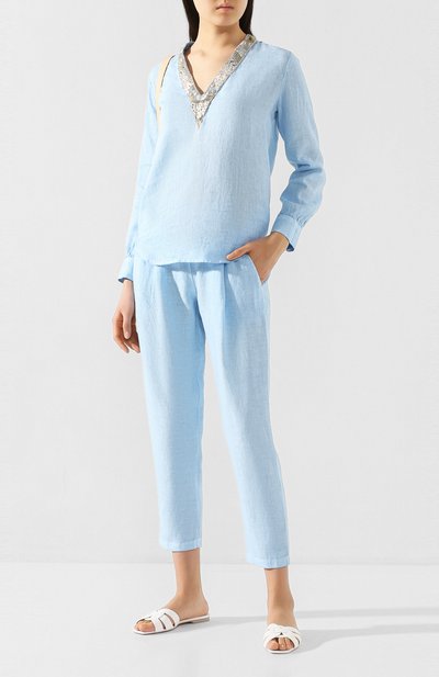 Льняная блузка 120% LINO, арт. R0W1357/B317/S02, фото 2