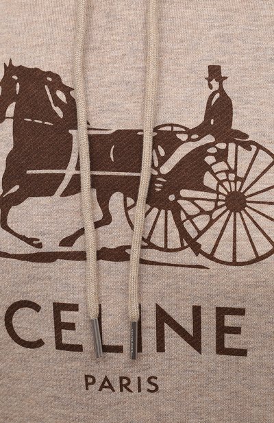 Худи из хлопка и кашемира CELINE светло-бежевого цвета по цене 98950 руб., арт. 2Y428450I, фото 5 Худи из хлопка и кашемира CELINE, арт. 2Y428450I, фото 5