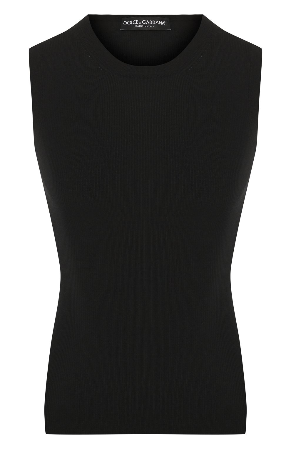Топ из смеси кашемира и шелка DOLCE & GABBANA черного цвета по цене 93550 руб., арт. FX567T/JAMA1, фото 1 Топ из смеси кашемира и шелка DOLCE & GABBANA, арт. FX567T/JAMA1, фото 1