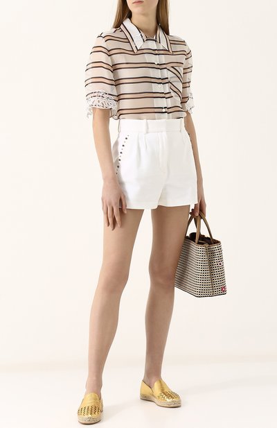 Эспадрильи из металлизированной кожи BOTTEGA VENETA, арт. 407122/VAWR1, фото 2