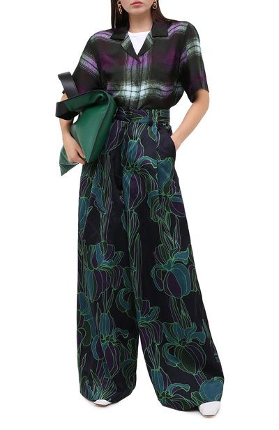 Рубашка из вискозы DRIES VAN NOTEN хаки цвета по цене 47500 руб., арт. 202-30778-1086, фото 2 Рубашка из вискозы DRIES VAN NOTEN, арт. 202-30778-1086, фото 2