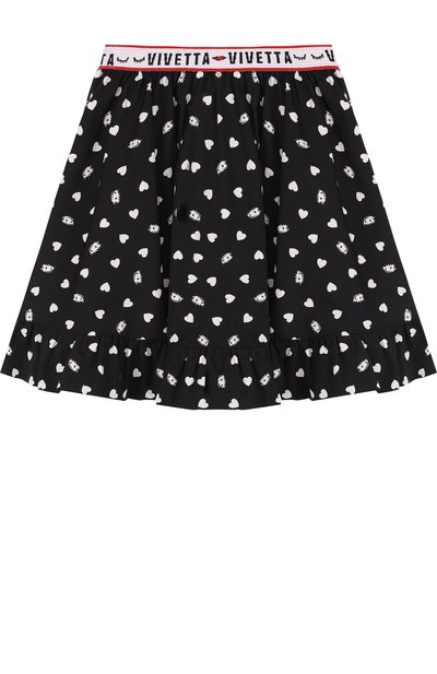 Хлопковая юбка свободного кроя с принтом и эластичным поясом VIVETTA, арт. 81 VB420/VIC, фото 2