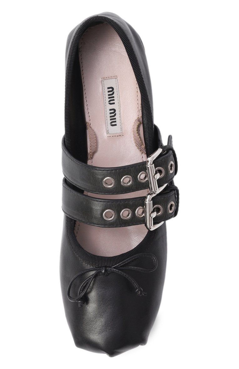 Кожаные балетки MIU MIU, арт. 5F466A-3H56-F0806, фото 4