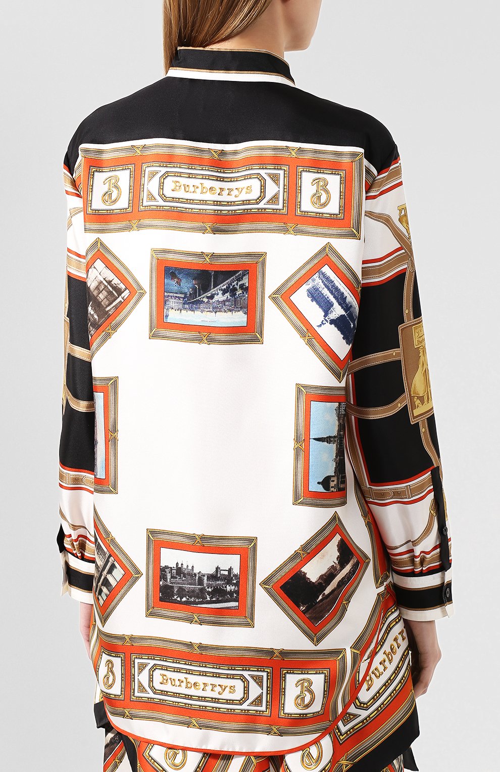Шелковая рубашка BURBERRY разноцветного цвета по цене 156000 руб., арт. 8014231, фото 4 Шелковая рубашка BURBERRY, арт. 8014231, фото 4
