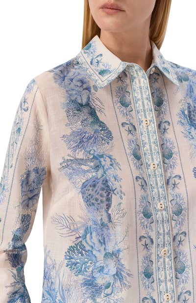 Хлопковая рубашка ZIMMERMANN голубого цвета по цене 115500 руб., арт. 5853TRS262, фото 5 Хлопковая рубашка ZIMMERMANN, арт. 5853TRS262, фото 5