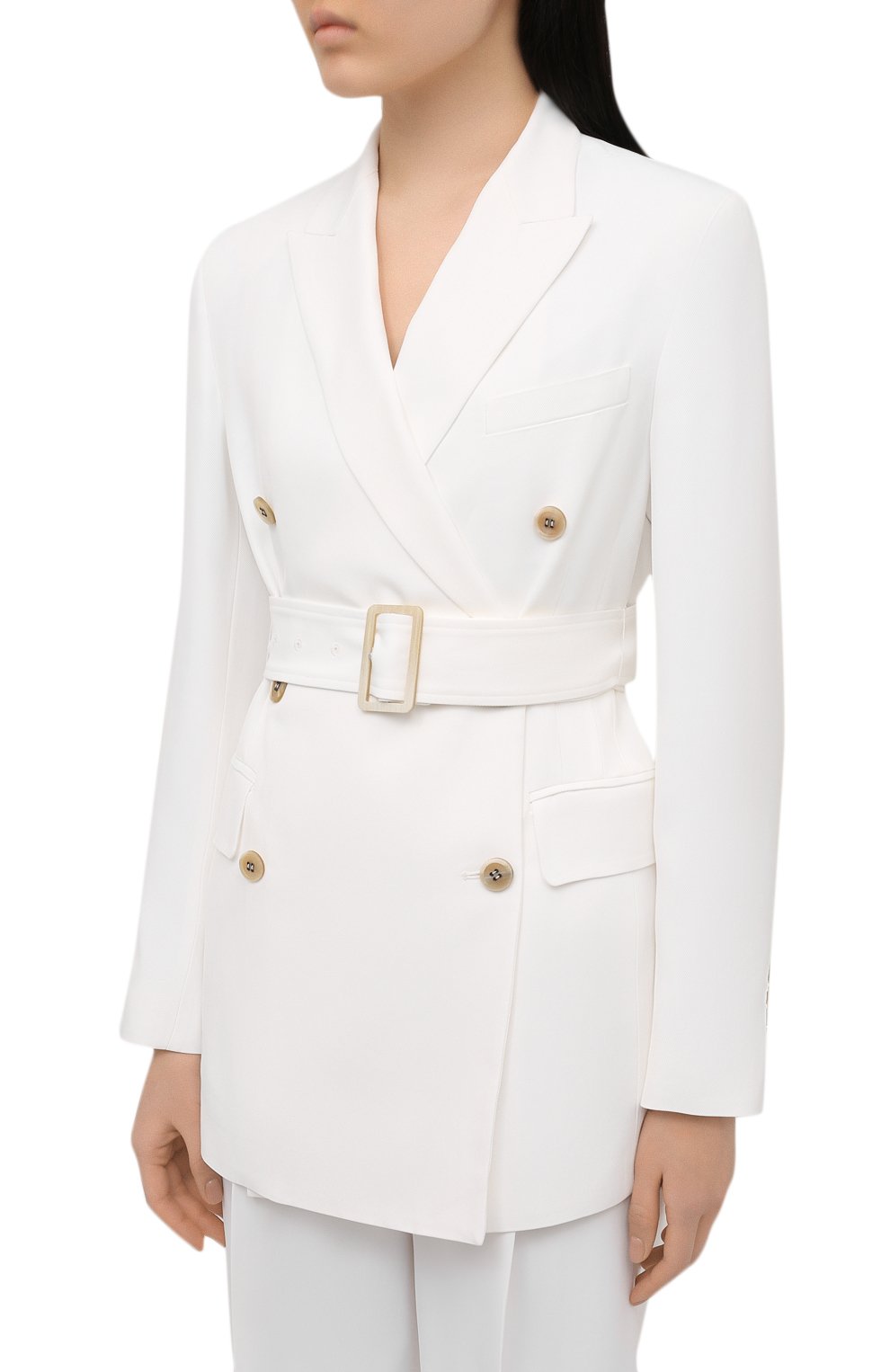 Жакет из вискозы GOLDEN GOOSE DELUXE BRAND белого цвета по цене 103500 руб., арт. GWP00808.P000457, фото 3 Жакет из вискозы GOLDEN GOOSE DELUXE BRAND, арт. GWP00808.P000457, фото 3