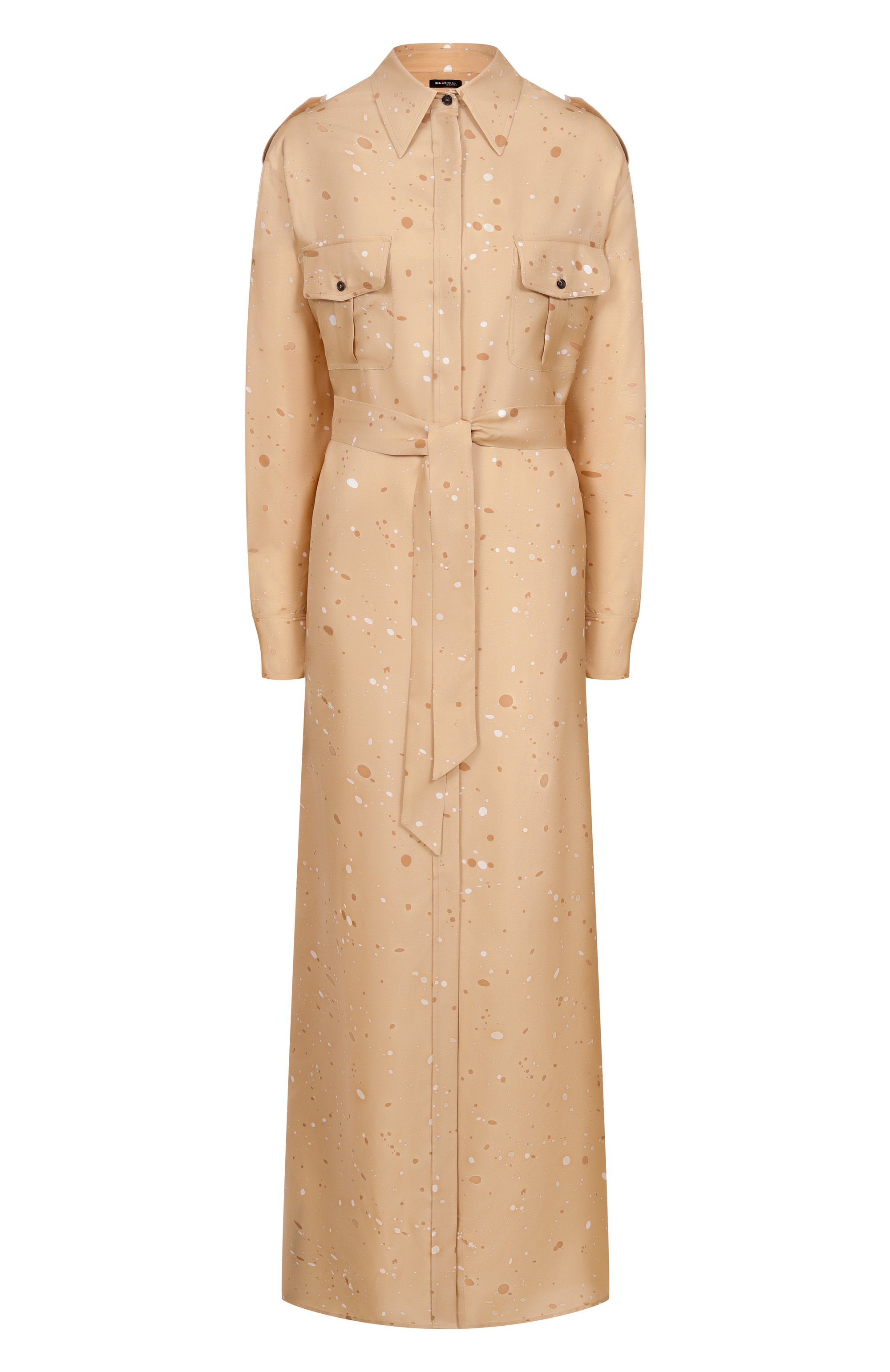 Шелковое платье KITON бежевого цвета по цене 314000 руб., арт. D47321K0999G03, фото 1 Шелковое платье KITON, арт. D47321K0999G03, фото 1