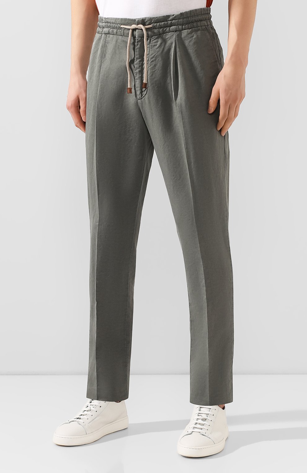 Брюки изо льна и хлопка BRUNELLO CUCINELLI, арт. M291LE1740, фото 3