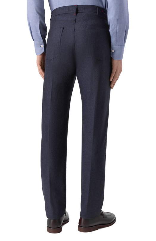 Шерстяные брюки Kiton UPNJSK0171H01 Синий  UPNJSK0171H01 Фото 4