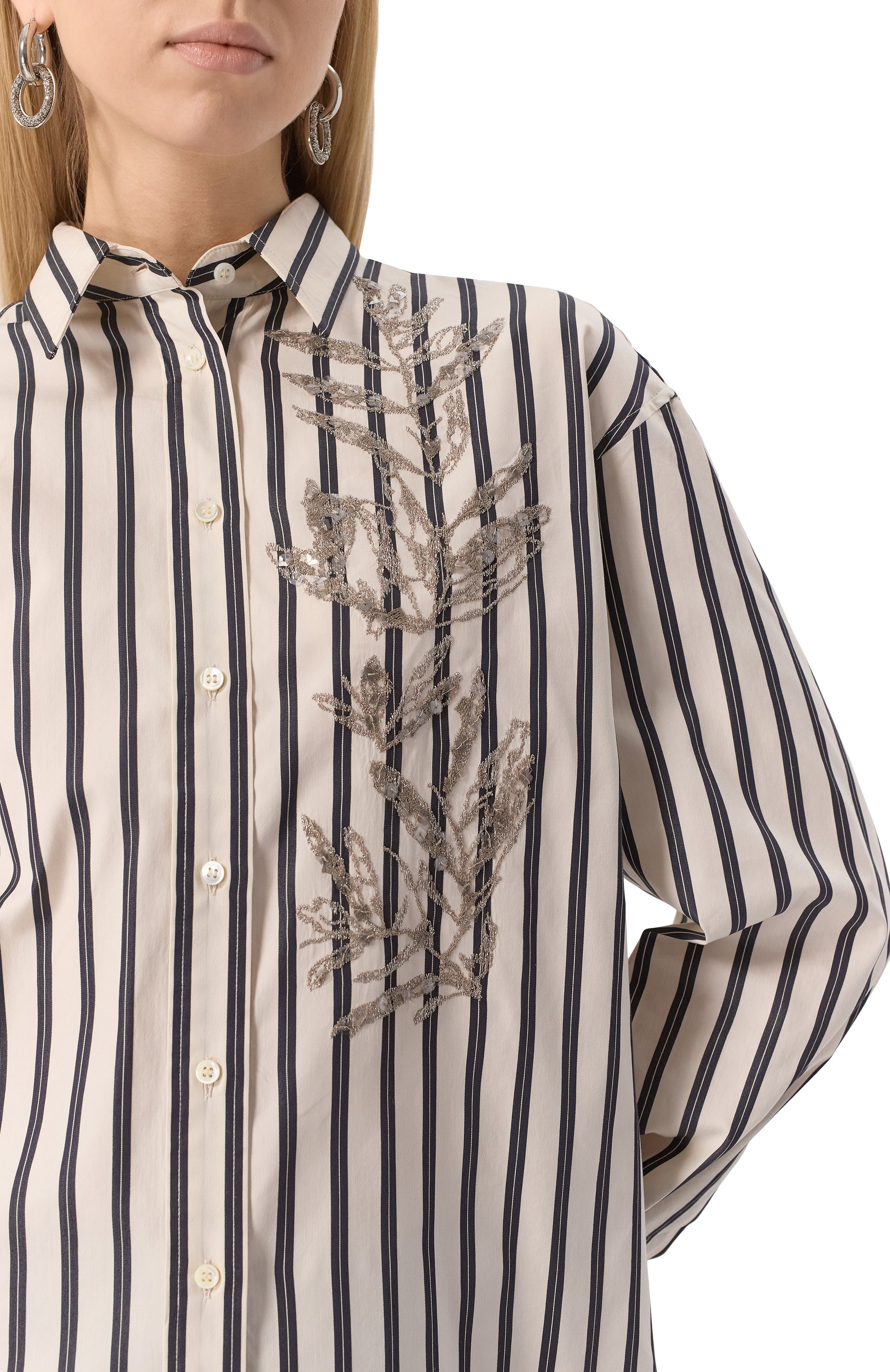 Рубашка из хлопка и шелка BRUNELLO CUCINELLI, арт. MH765RJ616, фото 5