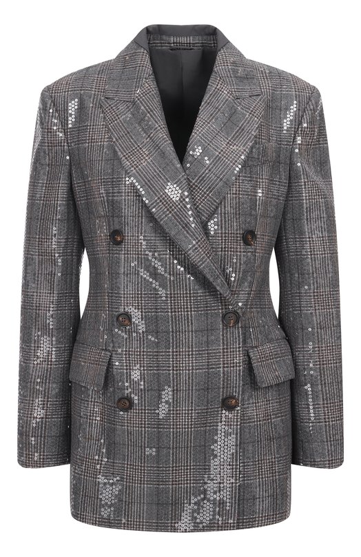 Шерстяной жакет Brunello Cucinelli MB1637544 Серый MB1637544