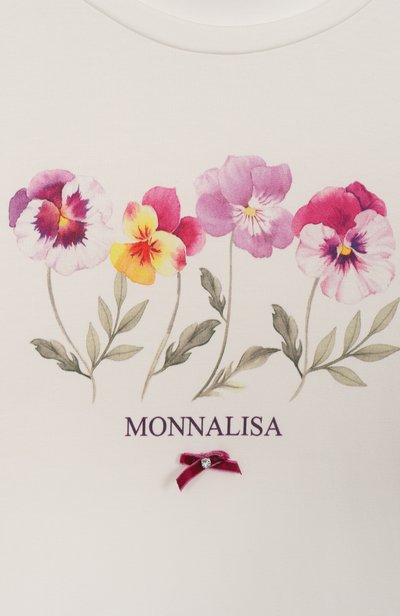 Хлопковый лонгслив MONNALISA, арт. 11H615, фото 3
