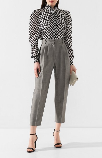 Шерстяные брюки ALEXANDER MCQUEEN черно-белого цвета по цене 94950 руб., арт. 621533/QJABD, фото 2 Шерстяные брюки ALEXANDER MCQUEEN, арт. 621533/QJABD, фото 2