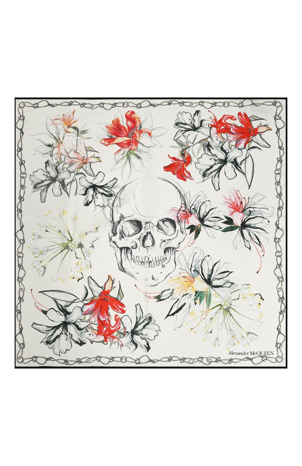 Шелковый платок ALEXANDER MCQUEEN, арт. 621799/3001Q, фото 3