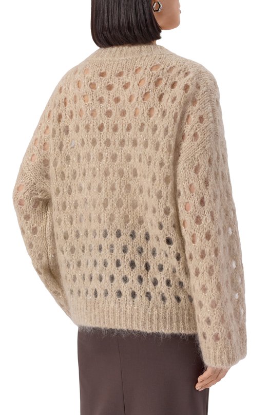 Свитер Brunello Cucinelli MNA326500 Кремовый  MNA326500 Фото 4