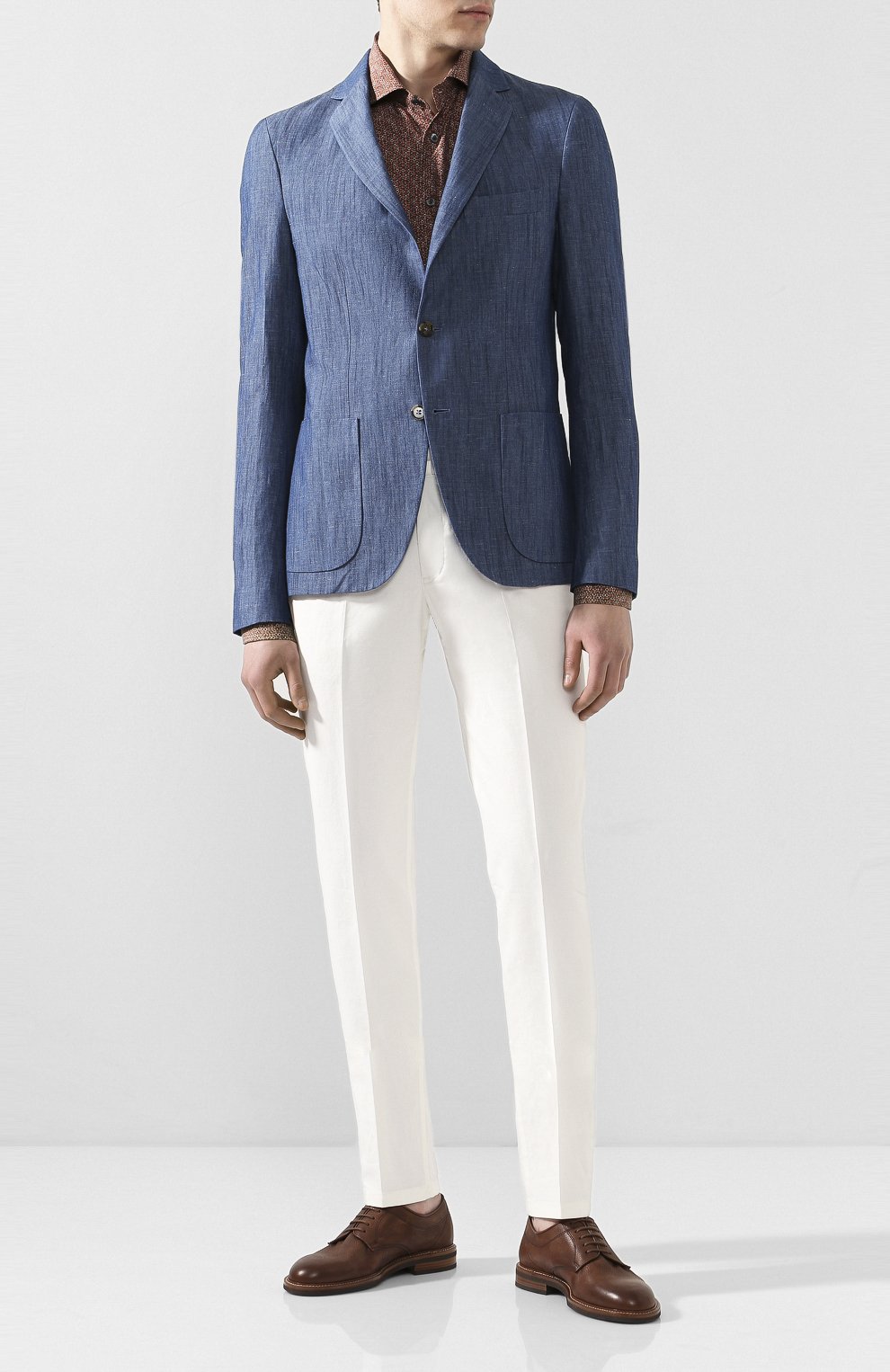 Пиджак из смеси хлопка и льна LORO PIANA синего цвета по цене 179500 руб., арт. FAL0961, фото 2 Пиджак из смеси хлопка и льна LORO PIANA, арт. FAL0961, фото 2