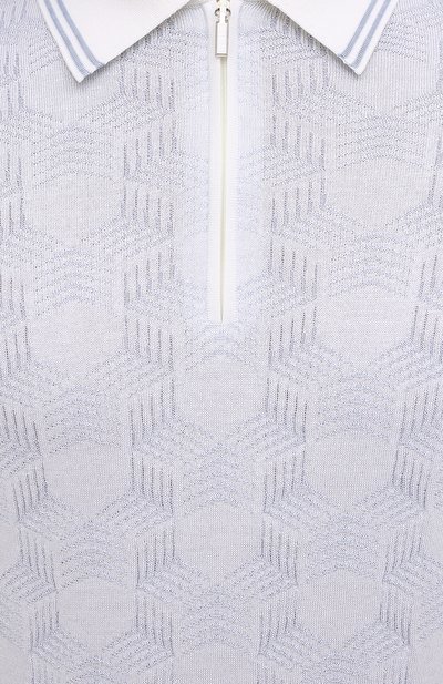 Поло из шелка и хлопка ZILLI белого цвета по цене 124500 руб., арт. MBV-PZ072-NECL1/ML01, фото 5 Поло из шелка и хлопка ZILLI, арт. MBV-PZ072-NECL1/ML01, фото 5