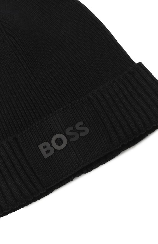 Шапка из хлопка и шерсти BOSS 50499423 Чёрный  50499423 Фото 3