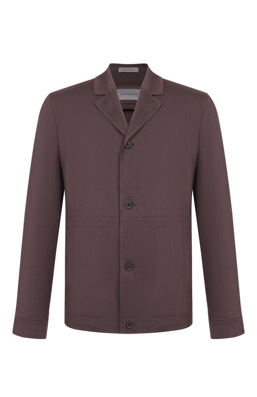 Куртка-рубашка изо льна и шерсти Corneliani 27LI53/2718468 Коричневый 27LI53/2718468