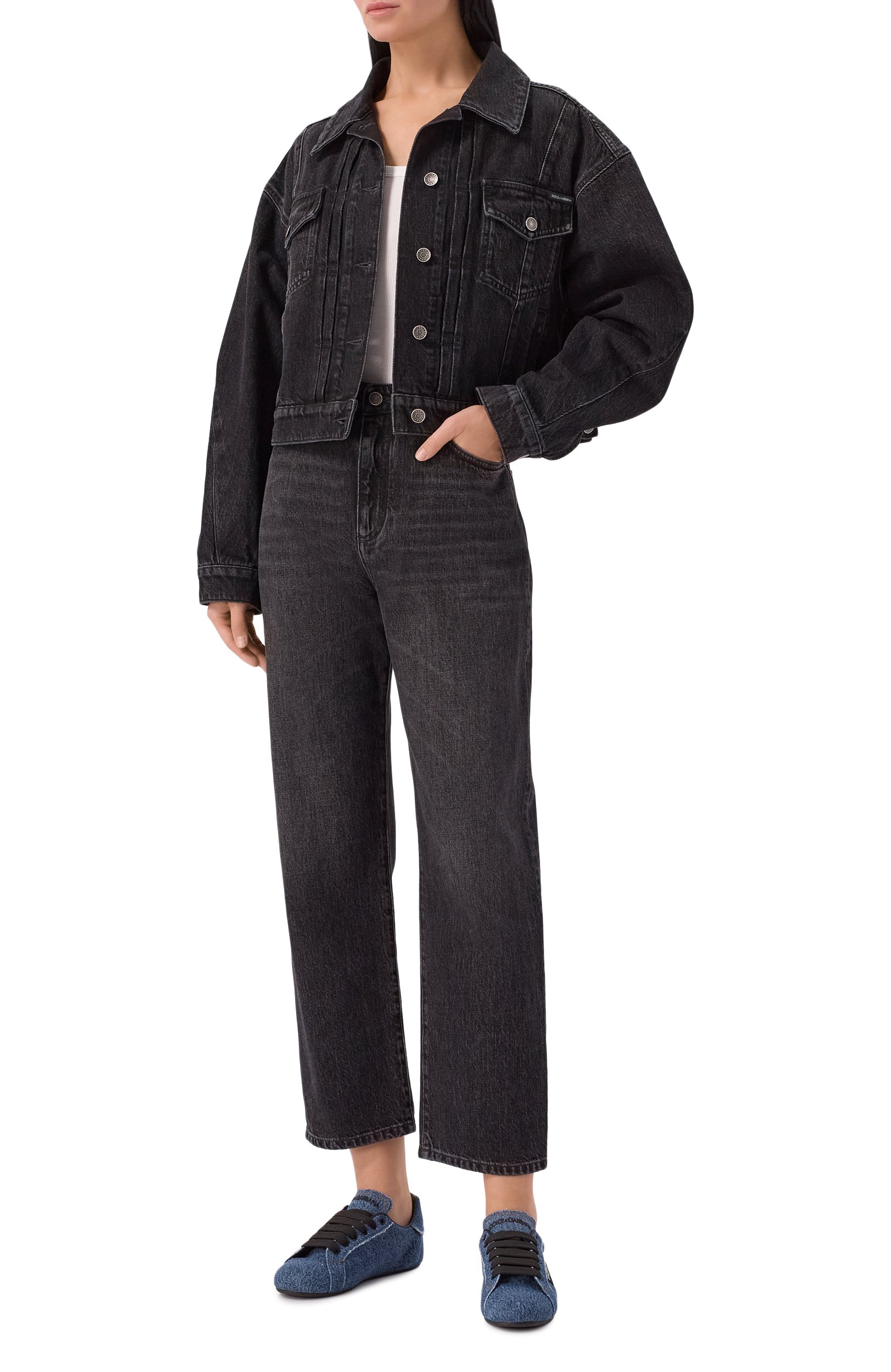 Джинсовые кроссовки portofino soft DOLCE & GABBANA синего цвета по цене 85700 руб., арт. CK2471/A0901, фото 3 Джинсовые кроссовки portofino soft DOLCE & GABBANA, арт. CK2471/A0901, фото 3