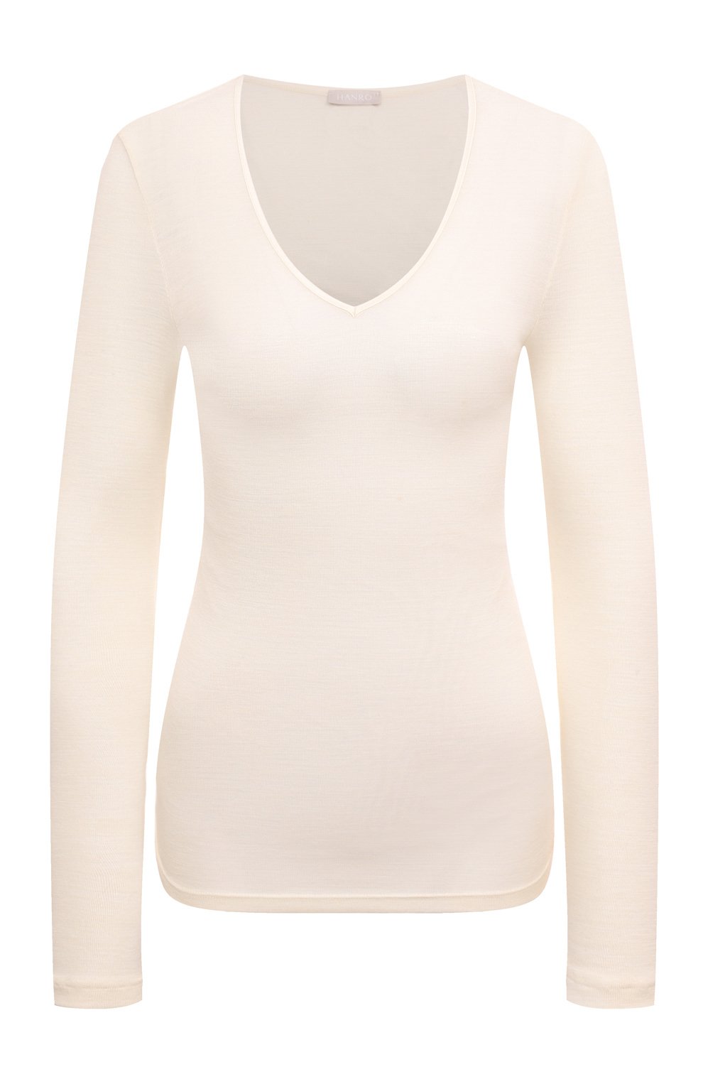 Лонгслив из шерсти и шелка HANRO кремового цвета по цене 19330 руб., арт. 071418., фото 1 Лонгслив из шерсти и шелка HANRO, арт. 071418., фото 1
