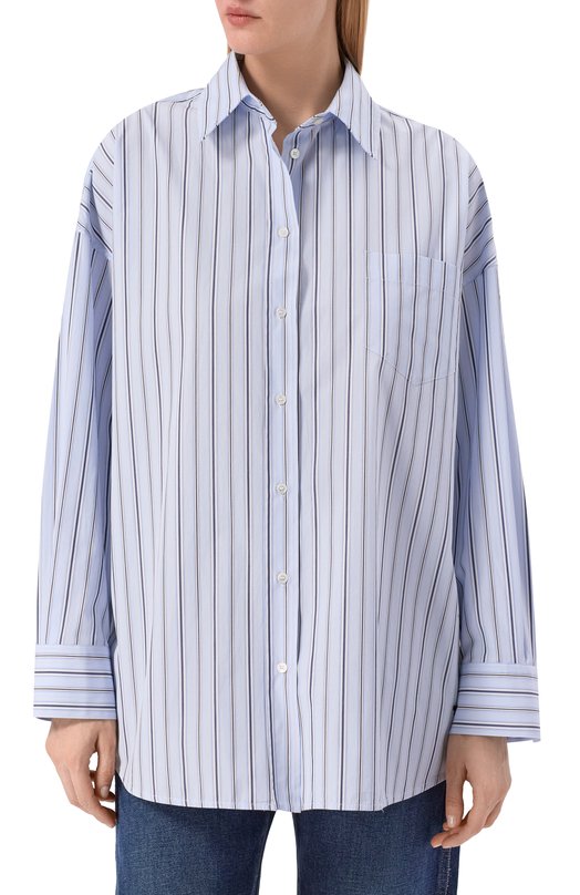 Хлопковая рубашка Weekend Max Mara AM0UR Голубой  AM0UR Фото 3