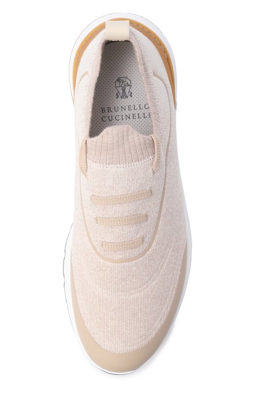 Текстильные кроссовки Brunello Cucinelli MZUEHR0342 Бежевый  MZUEHR0342 Фото 5