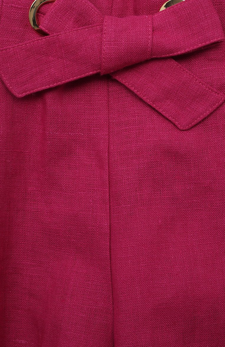 Детские льняные шорты CHLOÉ темно-розового цвета, арт. C20092/6A-12A | Фото 3 (Материал внешний: Лен; Материал подклада: Хлопок; Нос: Не проставлено; Случай: Формальный; Ростовка одежда: 9 лет | 134 см, 7 лет | 122 см, 12 лет | 152 см, 5 лет | 110 см)