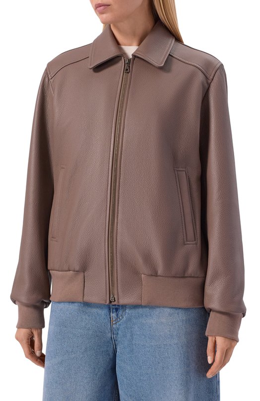 Кожаный бомбер Maslov SMB63 Коричневый  SMB63 Фото 3