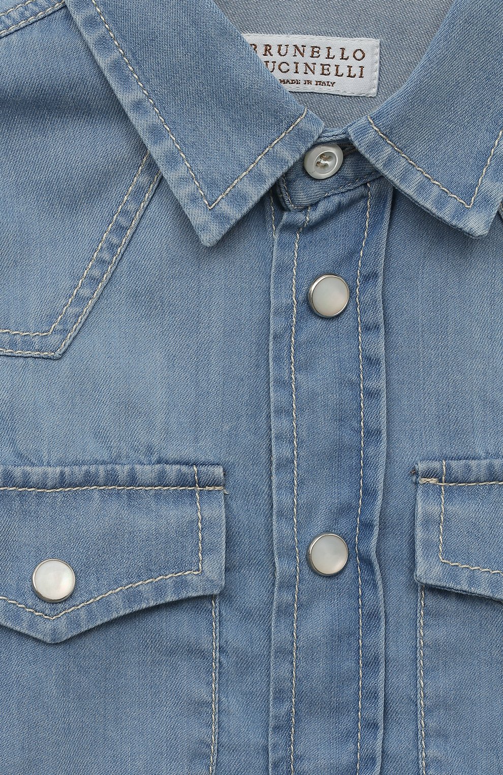 Джинсовая рубашка BRUNELLO CUCINELLI, арт. BR683C360A, фото 3