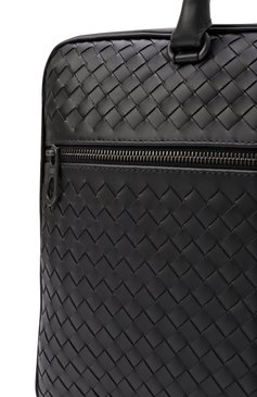 Мужская портфель BOTTEGA VENETA черного цвета, арт. 516110/V47W1 | Фото 3 (Сумки-технические: Портфели; Ремень/цепочка: На ремешке; Размер: large; Материал: Натуральная кожа)