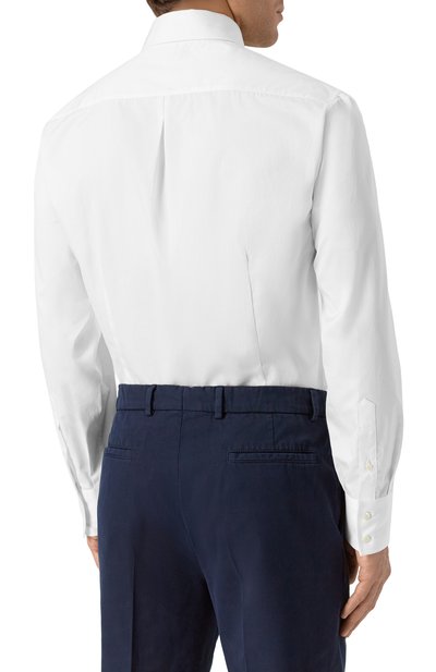 Хлопковая сорочка BRUNELLO CUCINELLI белого цвета по цене 68500 руб., арт. MBUC41718, фото 4 Хлопковая сорочка BRUNELLO CUCINELLI, арт. MBUC41718, фото 4