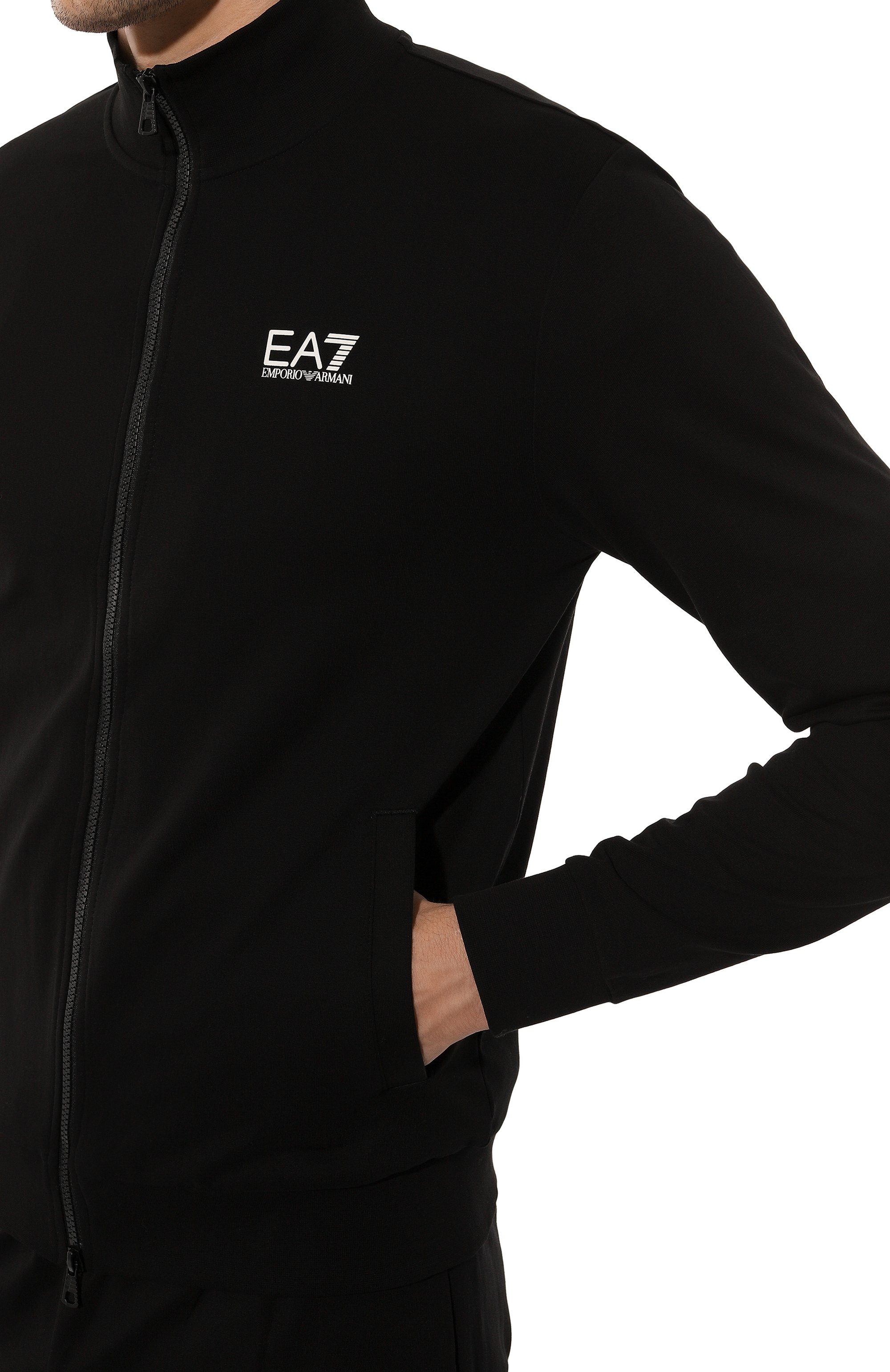 Хлопковый спортивный костюм EA7 черного цвета по цене 19950 руб., арт. 8NPV61/PJVRZ, фото 6 Хлопковый спортивный костюм EA7, арт. 8NPV61/PJVRZ, фото 6