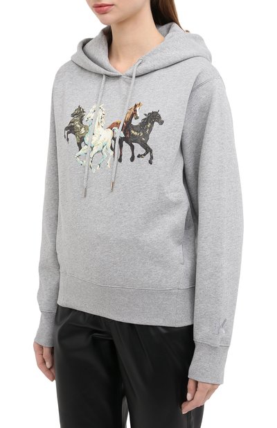 Хлопковое худи KENZO серого цвета по цене 38500 руб., арт. FA62SW8704M0, фото 3 Хлопковое худи KENZO, арт. FA62SW8704M0, фото 3