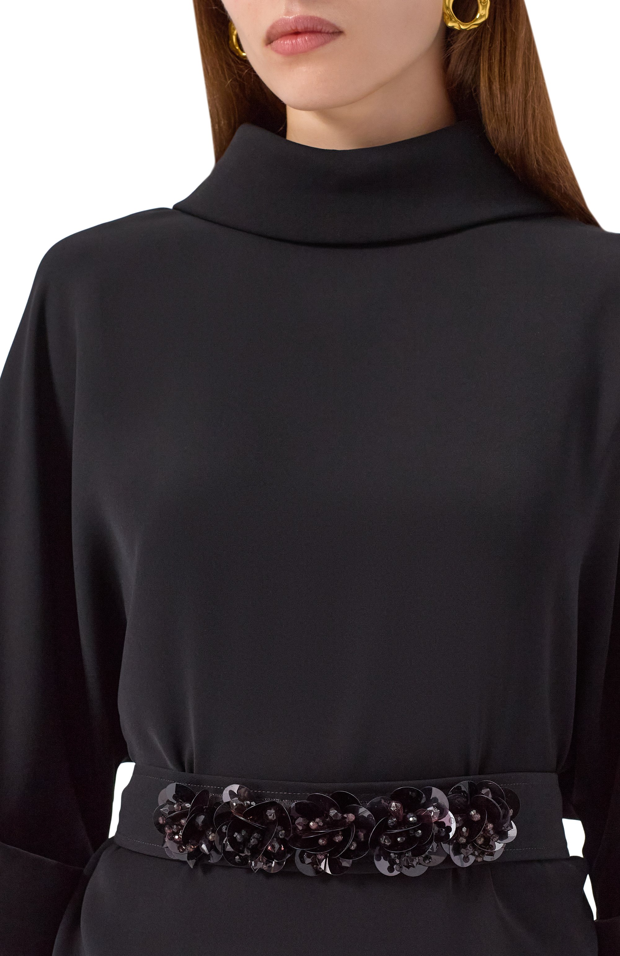 Блузка P.A.R.O.S.H. черного цвета по цене 79950 руб., арт. P0KER25-D313105R, фото 5 Блузка P.A.R.O.S.H., арт. P0KER25-D313105R, фото 5