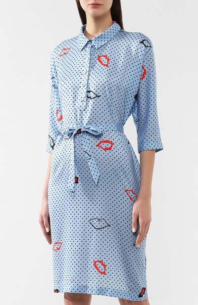 Платье с поясом TEREKHOV GIRL голубого цвета по цене 22750 руб., арт. 2D019/8115.LIPS419/S19, фото 3 Платье с поясом TEREKHOV GIRL, арт. 2D019/8115.LIPS419/S19, фото 3