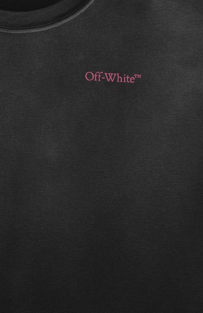 Хлопковая футболка OFF-WHITE темно-серого цвета по цене 13600 руб., арт. 0GAA001F25JER009/12+, фото 3 Хлопковая футболка OFF-WHITE, арт. 0GAA001F25JER009/12+, фото 3