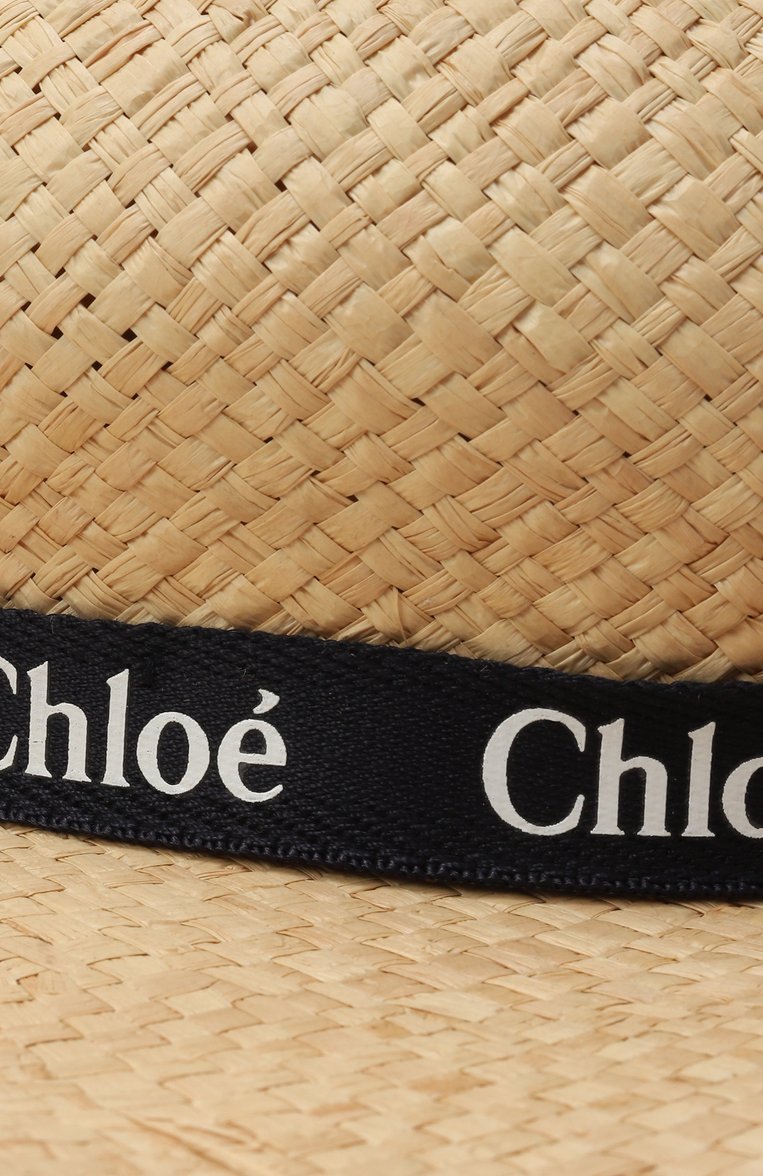 Детская шляпа CHLOÉ светло-бежевого цвета, арт. C20432 | Фото 3 (Нос: Не проставлено; Материал: Рафия)
