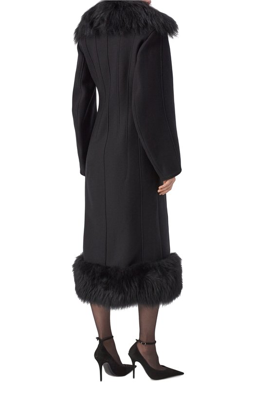 Пальто с отделкой из овчины Blumarine 4S035A Чёрный  4S035A Фото 4