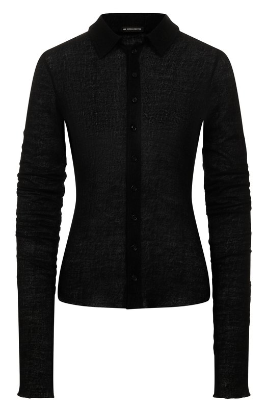 Шерстяная рубашка Ann Demeulemeester B0013581/FA619 Чёрный B0013581/FA619