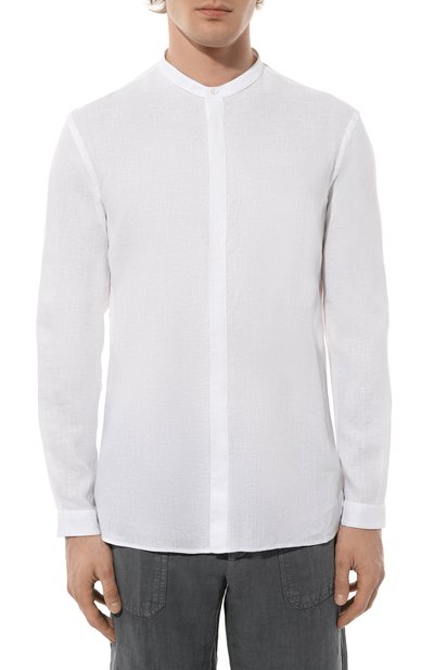 Льняная рубашка GIORGIO ARMANI белого цвета по цене 82500 руб., арт. 4SGCC0A5/T04TB, фото 3 Льняная рубашка GIORGIO ARMANI, арт. 4SGCC0A5/T04TB, фото 3