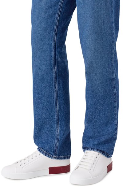 Кожаные кеды portofino DOLCE & GABBANA белого цвета по цене 72450 руб., арт. CS2278/A9U73, фото 3 Кожаные кеды portofino DOLCE & GABBANA, арт. CS2278/A9U73, фото 3