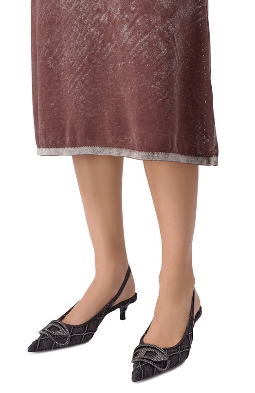 Текстильные туфли D-Venus 40 Diesel Y03706/P7505 Чёрный  Y03706/P7505 Фото 2