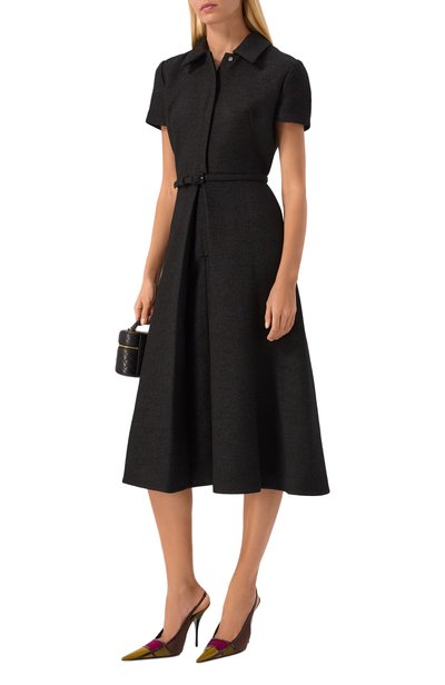 Шерстяное платье FENDI черного цвета по цене 552500 руб., арт. FDD644/B1U1, фото 2 Шерстяное платье FENDI, арт. FDD644/B1U1, фото 2
